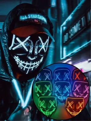 Neónová LED Maska - Halloween